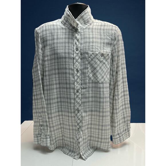 Calvin Klein Jeans Men’s XXL Plaid Button-Up Shirt – Gray White Long Sleeve - Picture 1 of 9